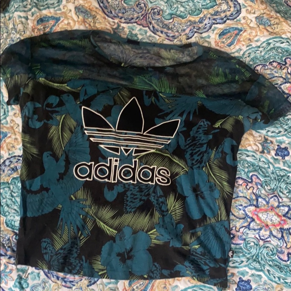 Adidas mesh floral shirt